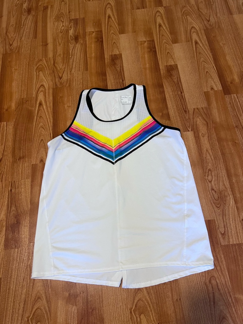 Lucky in Love Off Tropic Tie-Back White Tennis Tank Top Size M (8-10) Pickleball
